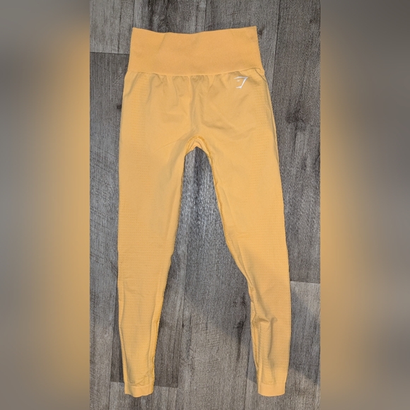 Gymshark women's Leggings Size small S Yellow High Rise - Picture 2 of 3